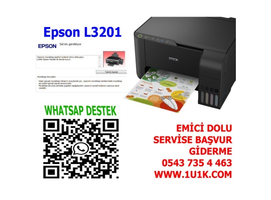 Epson L3201 reset  Atık Dolu Servise Başvur Giderme